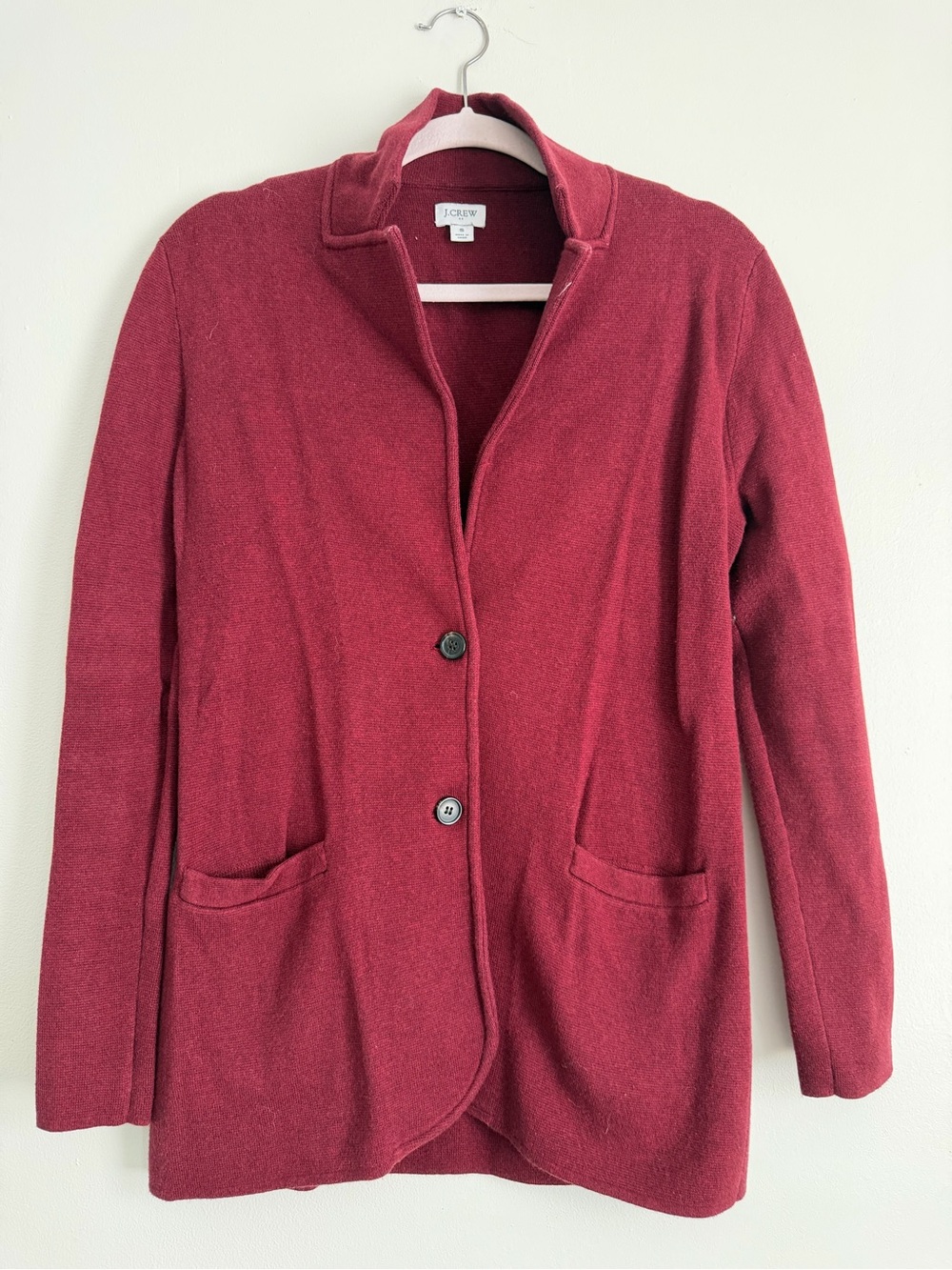 J. Crew Women's Red Button-Front Coat Sweater